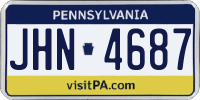 PA license plate JHN4687