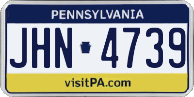 PA license plate JHN4739