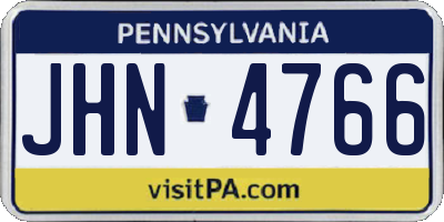 PA license plate JHN4766