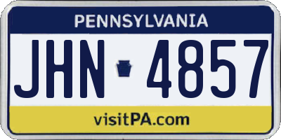 PA license plate JHN4857