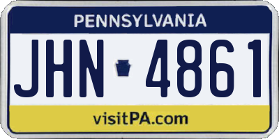 PA license plate JHN4861