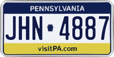 PA license plate JHN4887