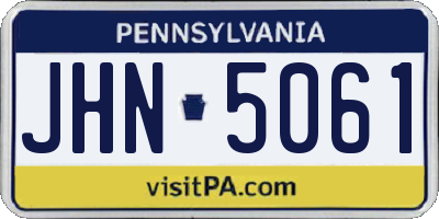 PA license plate JHN5061