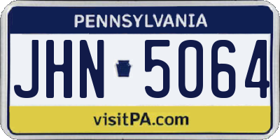 PA license plate JHN5064