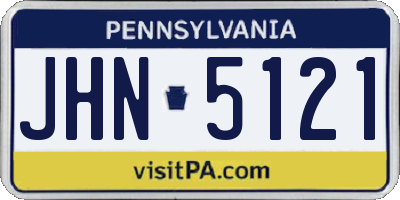 PA license plate JHN5121