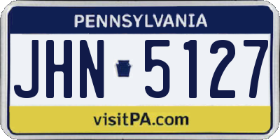 PA license plate JHN5127