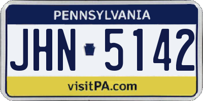 PA license plate JHN5142