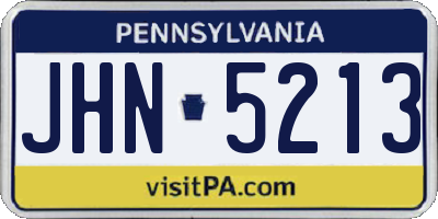 PA license plate JHN5213