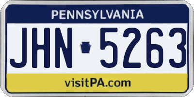 PA license plate JHN5263