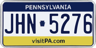 PA license plate JHN5276