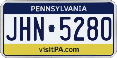 PA license plate JHN5280
