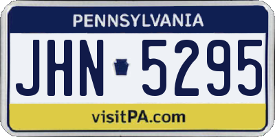 PA license plate JHN5295