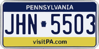 PA license plate JHN5503