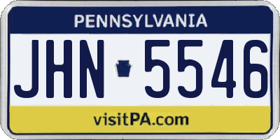 PA license plate JHN5546