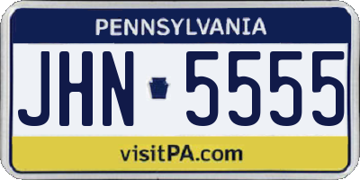 PA license plate JHN5555