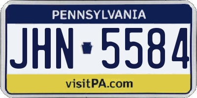 PA license plate JHN5584