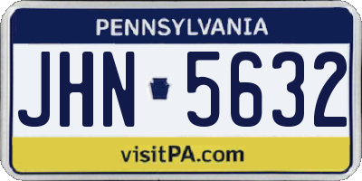 PA license plate JHN5632