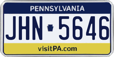 PA license plate JHN5646