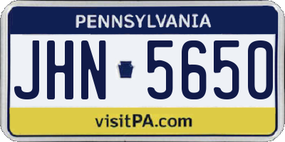 PA license plate JHN5650