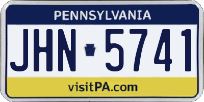 PA license plate JHN5741