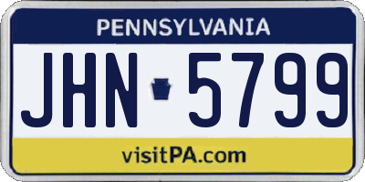 PA license plate JHN5799