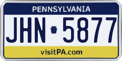 PA license plate JHN5877