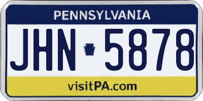 PA license plate JHN5878