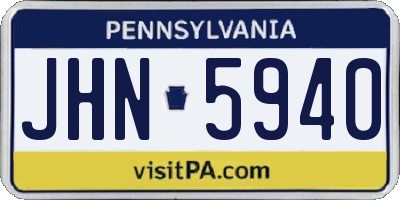 PA license plate JHN5940