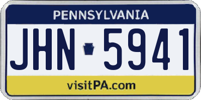 PA license plate JHN5941