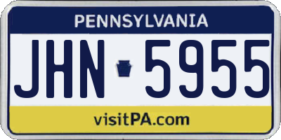 PA license plate JHN5955