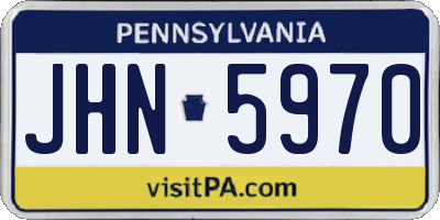 PA license plate JHN5970