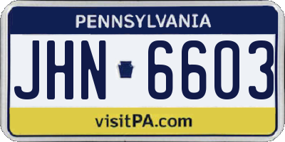 PA license plate JHN6603