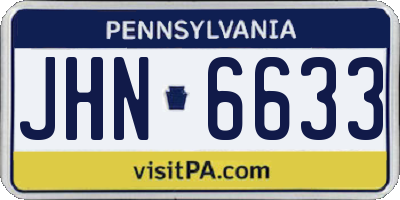 PA license plate JHN6633