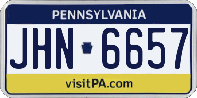 PA license plate JHN6657