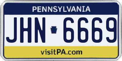 PA license plate JHN6669