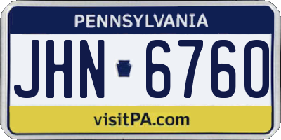 PA license plate JHN6760
