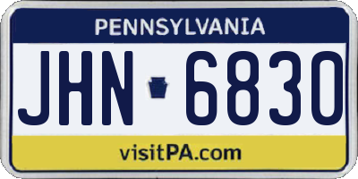 PA license plate JHN6830