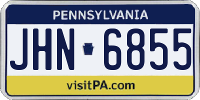 PA license plate JHN6855