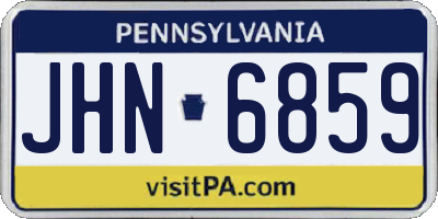 PA license plate JHN6859