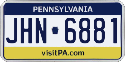 PA license plate JHN6881