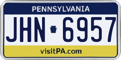 PA license plate JHN6957
