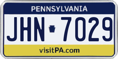 PA license plate JHN7029