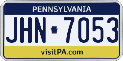 PA license plate JHN7053