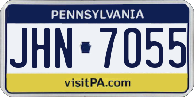 PA license plate JHN7055