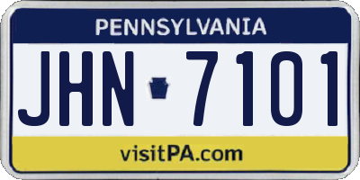 PA license plate JHN7101