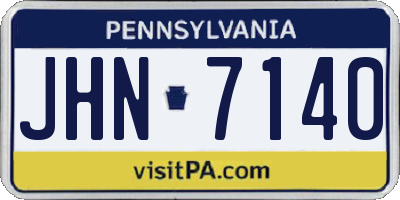 PA license plate JHN7140