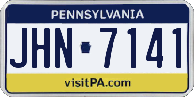 PA license plate JHN7141