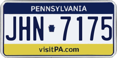 PA license plate JHN7175