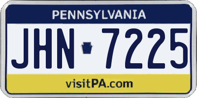 PA license plate JHN7225