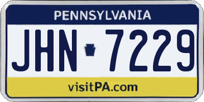 PA license plate JHN7229